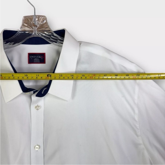 UNTUCKit Wrinkle-Free Cotton Long Sleeve Button Up Shirt Size 3XLC XXXLC White - Picture 7 of 10